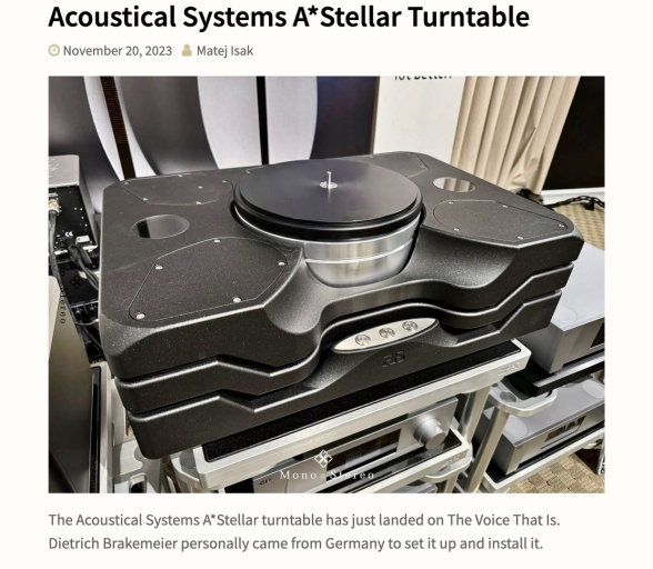 Acoustical Systems A*Stellar Turntable